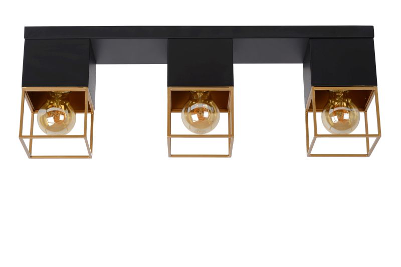 Lucide RIXT - Zapustené stropné svietidlo - 3xE27 - Čierne